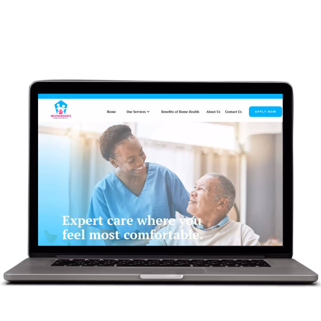 McPherson's Care & Gifted website design by Think1 Designs