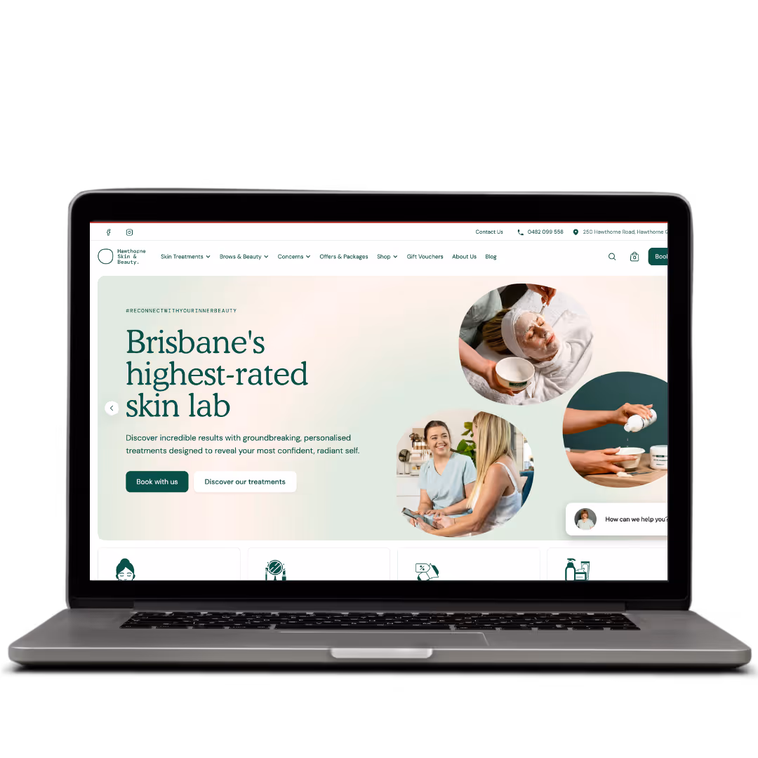 Hawthorne Skin & Beauty website design by Think1 Designs