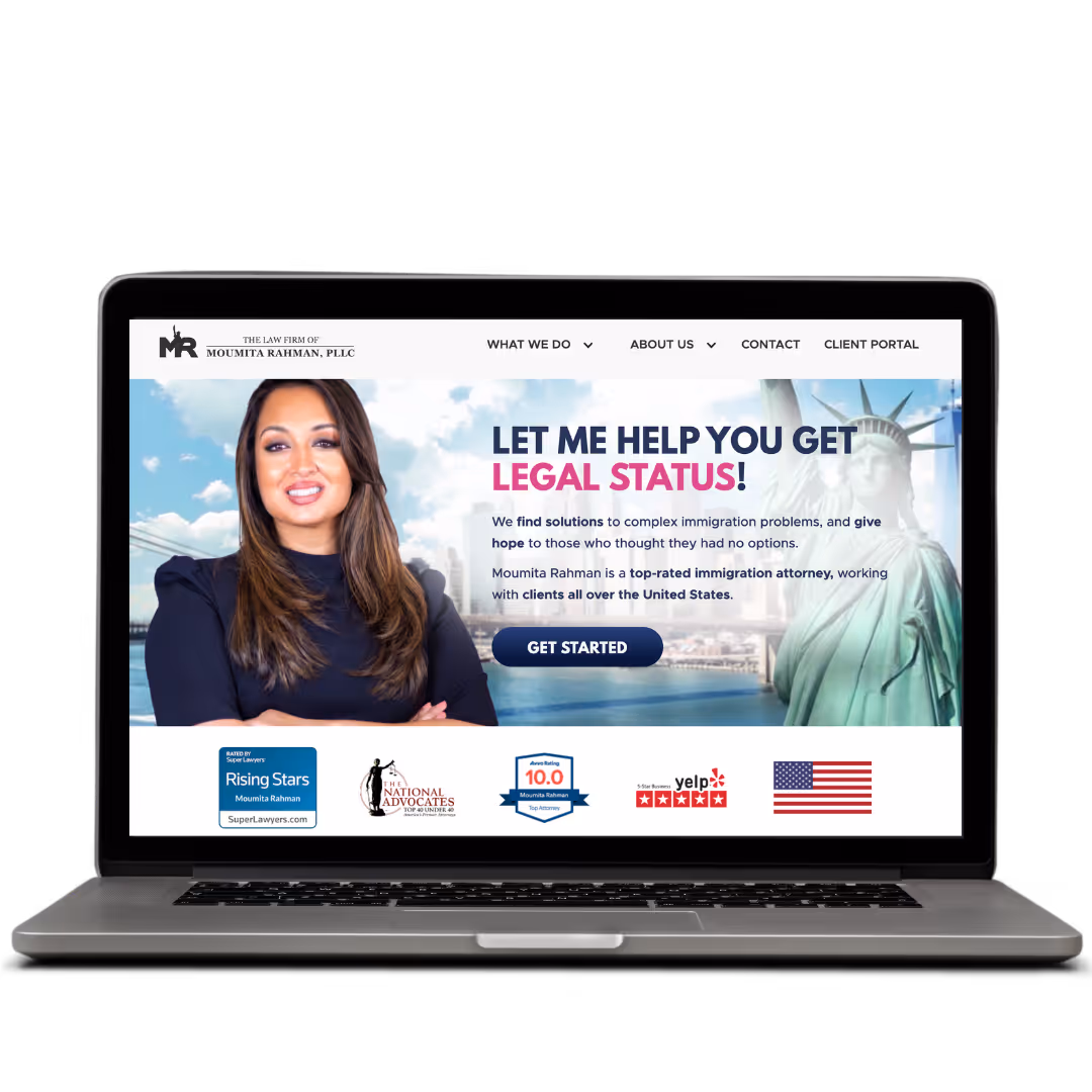 Immigration Law Firm website design by Think1 Designs