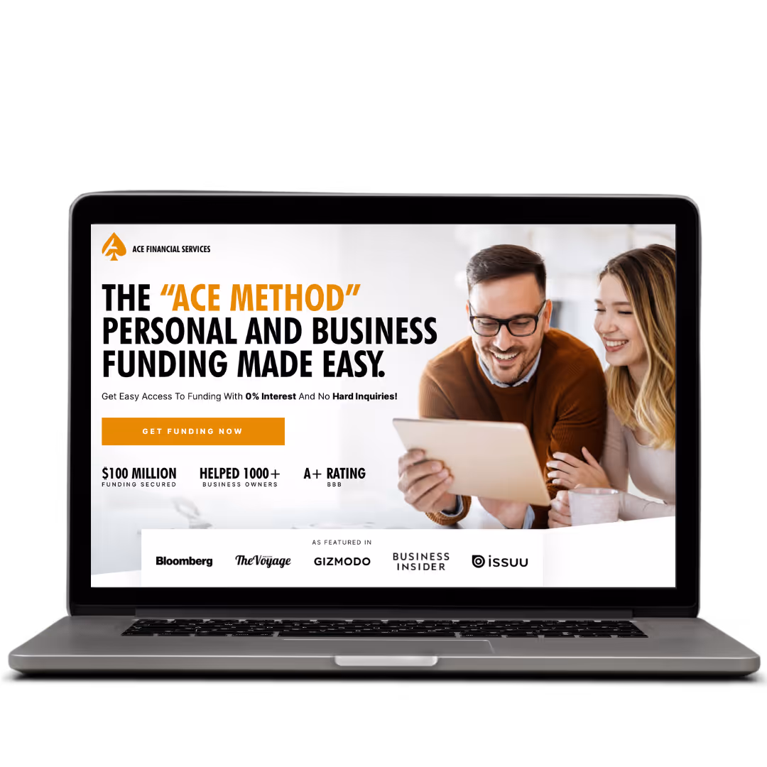 ACE Financial Services website design by Think1 Designs