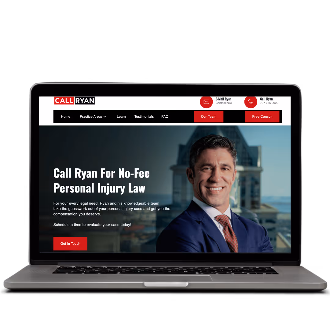 The Law Offices of Ryan Hughes website designed by Think1 Designs
