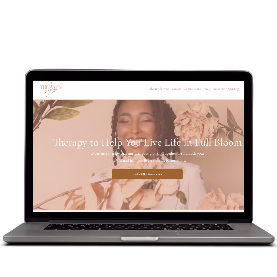 Therapy with Joy website design by Think1 Designs