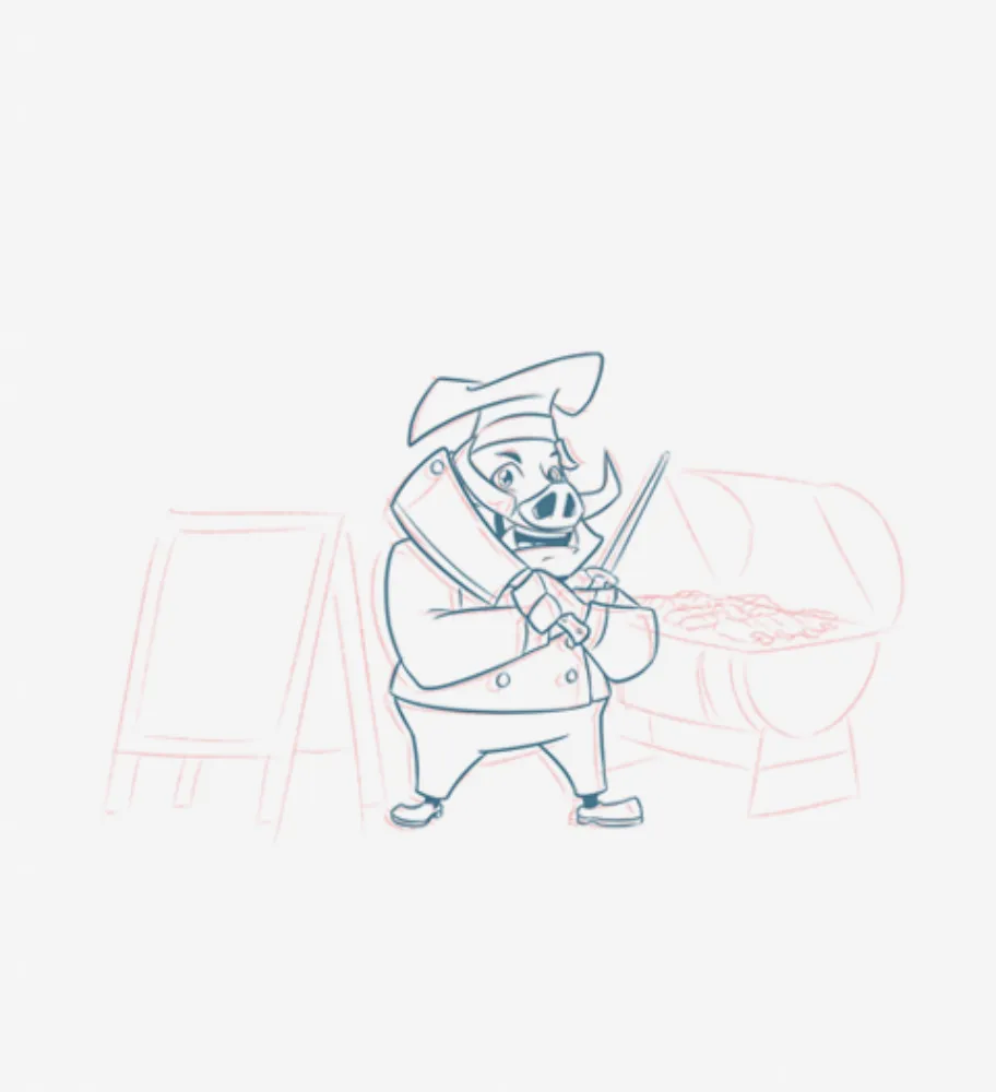 Initial sketch before Think1 Designs illustration
