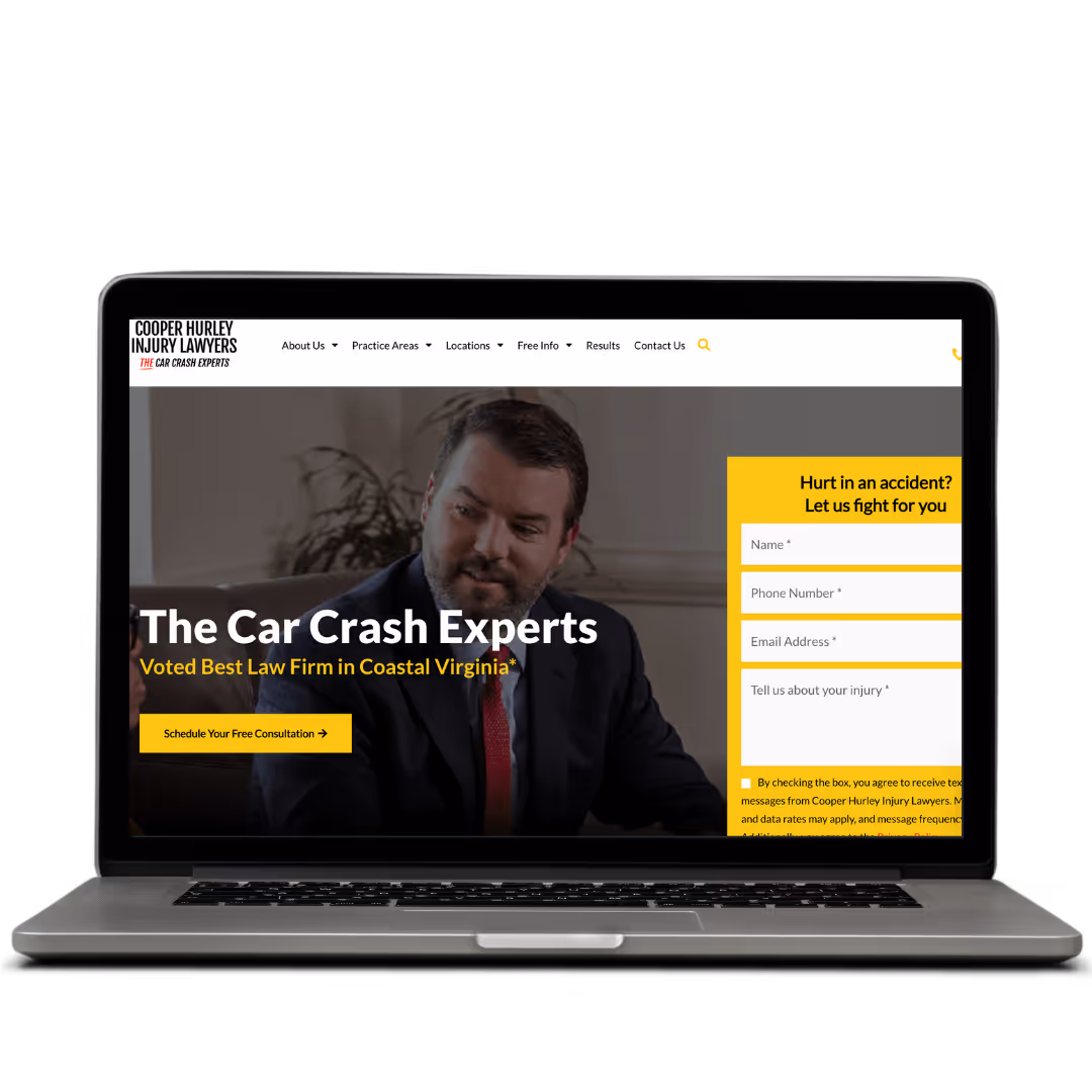 Cooper Hurley Injury Lawyers website designed by Think1 Designs