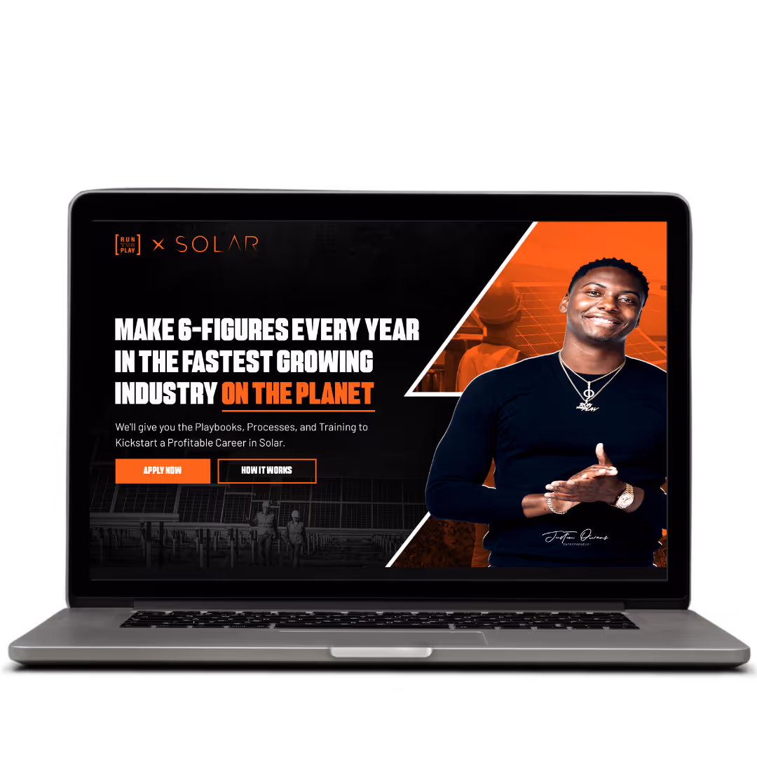 Run the Play X Solar website design by Think1 Designs