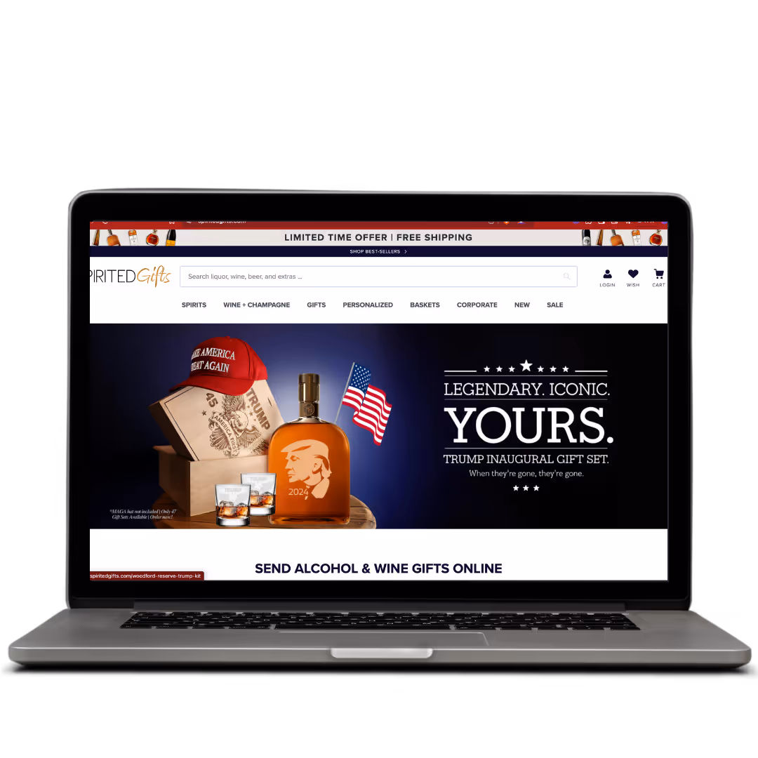 Spirited Gifts e-commerce website designed by Think1 Designs