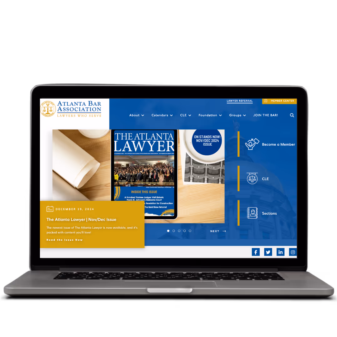 Atlanta Bar Association website design by Think1 Designs