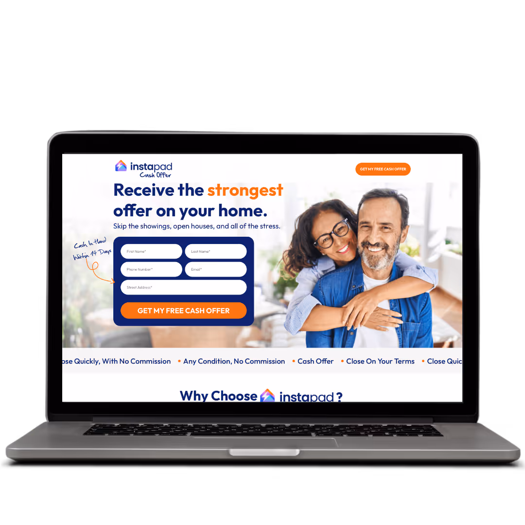 Instapad Cash Offer website design by Think1 Designs