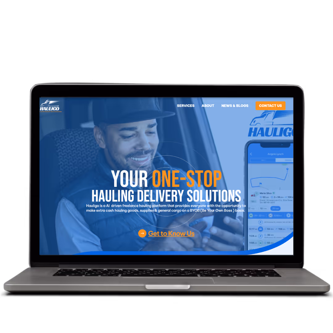 Hauligo website design by Think1 Designs