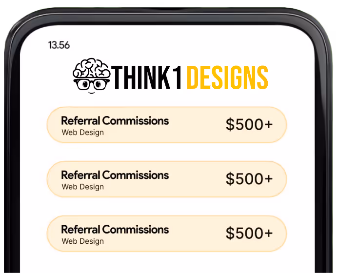 Referral commissions on a phone screen