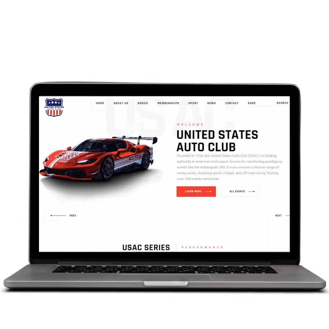 US Auto Club website design by Think1 Designs