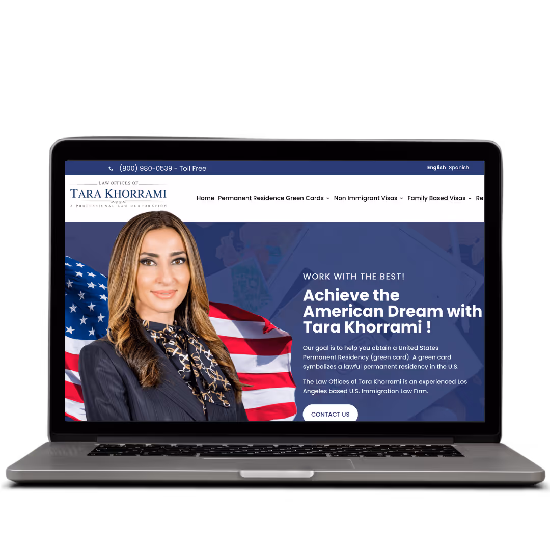 Tara Khorrami website designed by Think1 Designs