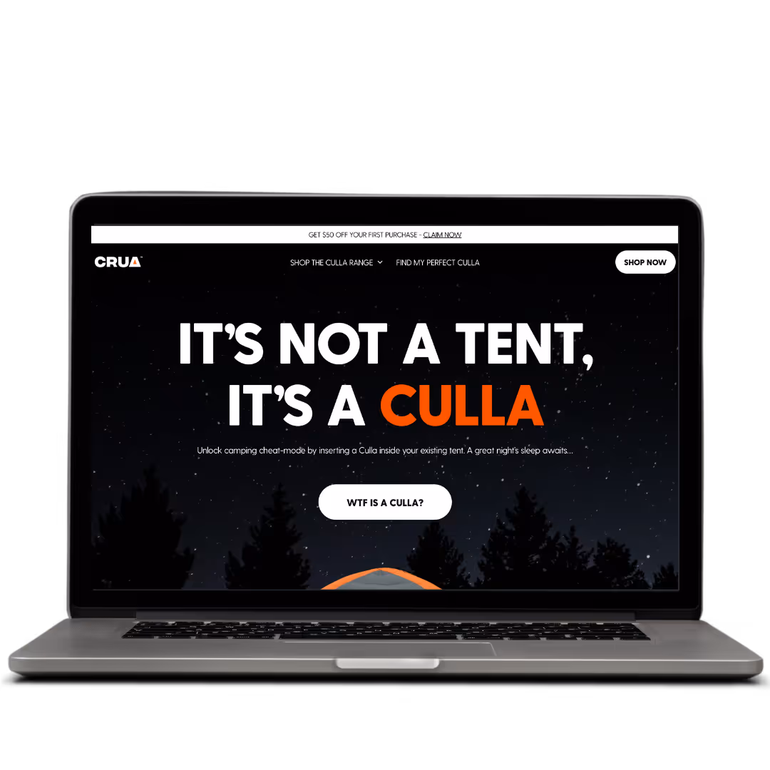 Crua e-commerce website designed by Think1 Designs