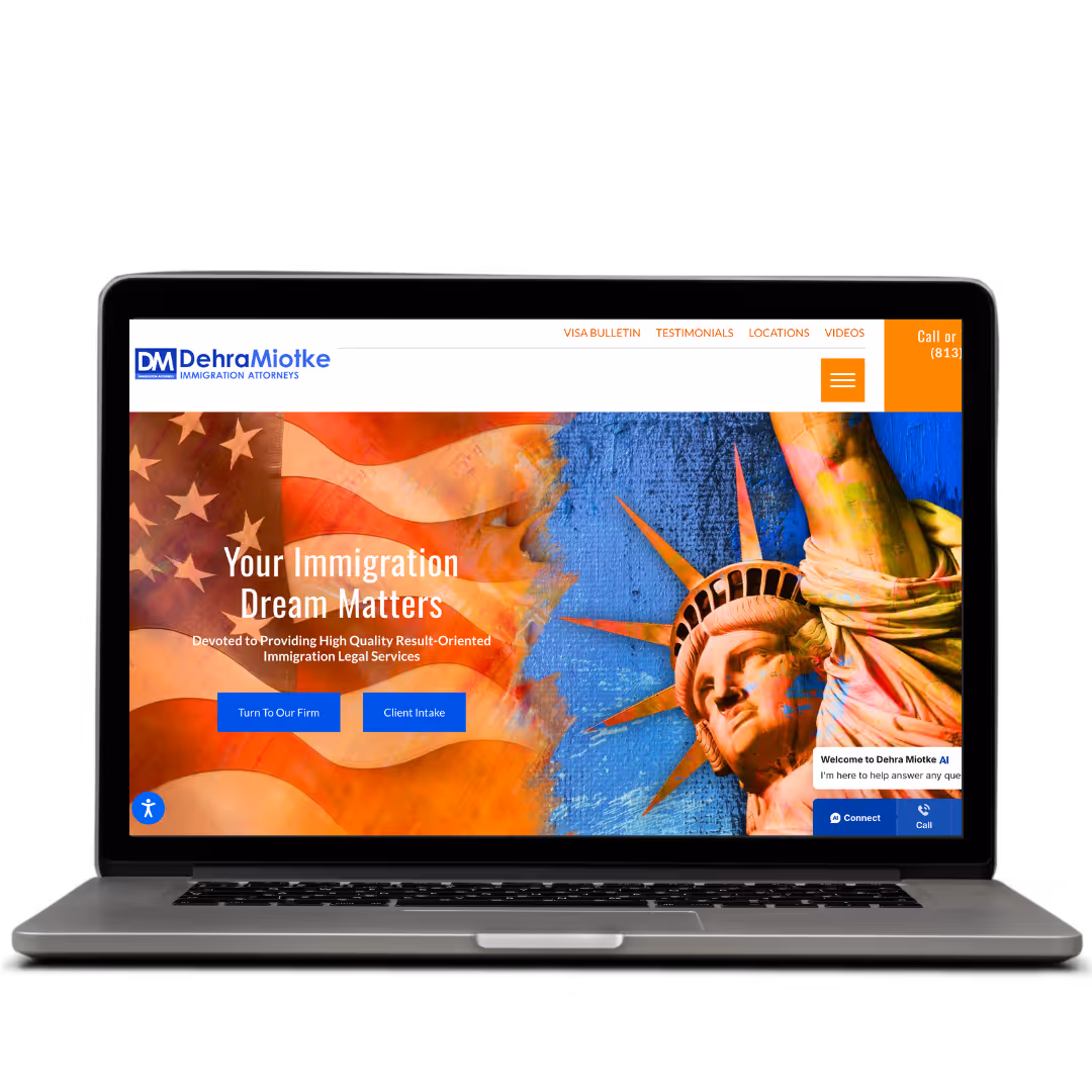 Dehra Miotke Immigration website designed by Think1 Designs