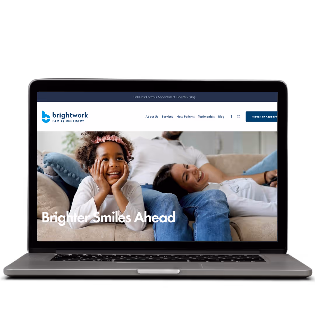 Brightwork Dentistry website design by Think1 Designs